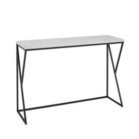 Console Table Marbleiz & Metal Black & White