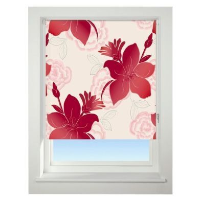 Universal 90cm Red lily Blackout Roller Blind
