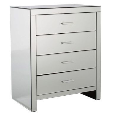 Venetian Chest of Drawers Mirrored 4 Drawers