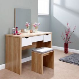 Elizabeth Tall Dressing Table Natural 3 Drawers