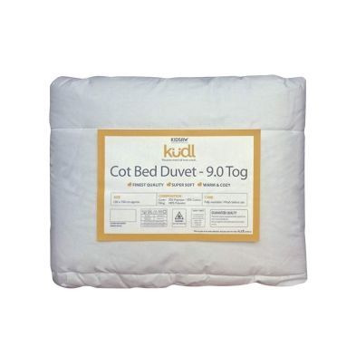 Kudl Cot Duvet Polyester White 4 x 5ft by Kidsaw
