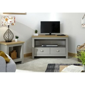 Lancaster Corner TV unit Grey 1 Shelf 2 Drawers