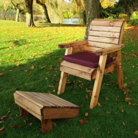 One Seater Garden Lounge Chair & Footstool Scandinavia