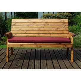 Winchester Garden Bench by Charles Taylor - 3 Seats Burgundy Cushions
