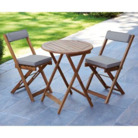 Raffles Garden Bistro Set by Greenhurst - 2 Seats Grey Cushions