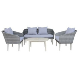 Garden Furniture Set by Wensum - 4 Seats Grey Cushions