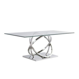 Shimmer Dining Table Metal & Glass Mirrored