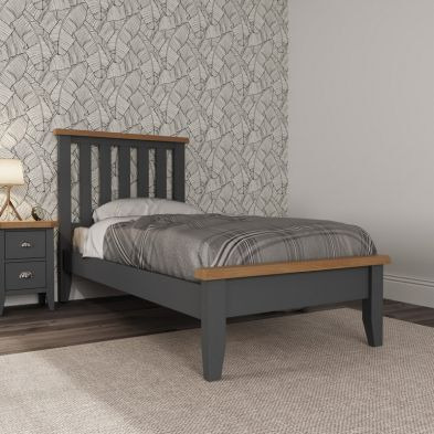 Lighthouse Small Single Bed Oak Dark Grey 3 x 7ft
