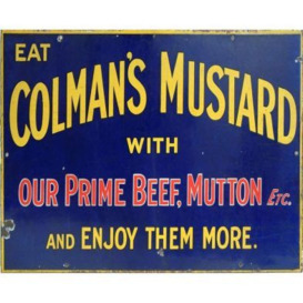 Vintage Colman's Mustard Sign Metal Wall Mounted - 25cm