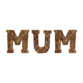 Mum Letters Wood with Geometric Pattern - 56.5cm