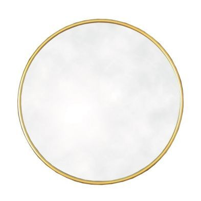 Contemporary Wall Mirror Plastic Gold 50cm