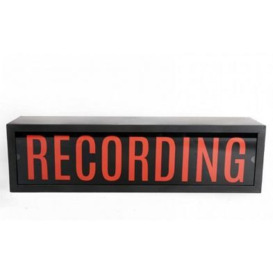 Recording Lightbox Metal Red Wall Mounted Mains Powered - 53cm