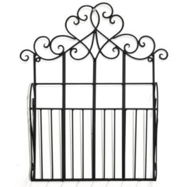 Black Scroll Wall Hanging Single Section Magazine Rack