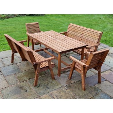 Swedish Redwood Garden Furniture Set by Croft - 8 Seats