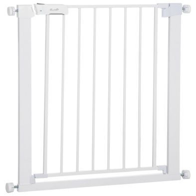 Pawhut Adjustable Pet Safety Gate Dog Barrier Home Fence Room Divider Stair Guard Mounting White (76 H X 75-82W cm)