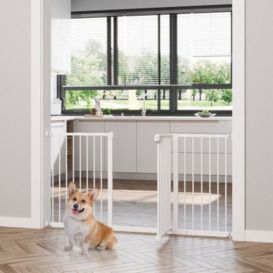 Pawhut Adjustable Safety Gate Dog Barrier For Doorways