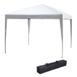 Outsunny 3 X 3M Garden Pop Up Gazebo Height Adjustable Marquee Party Tent Wedding Canopy With Carrying Bag White