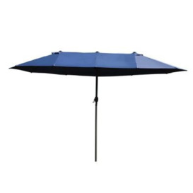 Outsunny Double-Side Umbrella Parasol Diameter 2.7X4.6Wx2.4H M-Blue