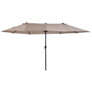 Outsunny 4.6M Double-Sided Patio Parasol Sun Umbrella-Tan