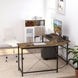 Homcom Corner Gaming Desk L-Shape Computer PC Workstation Home Office Three Worktop Writing Table 150 x 150 x 75 cm