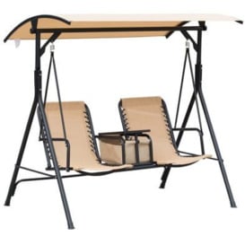 Outsunny 2 Seater Swing Chair Garden Swing Seat With Adjustable Canopy
