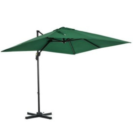 Outsunny Square Umbrella Parasol With360 Rotation 245Lx245Wx248H cm-Green