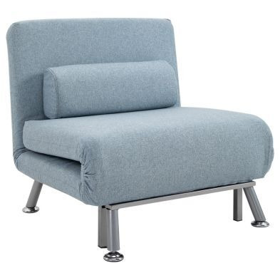 Homcom Adjustable Back Futon Sofa Chair - Blue