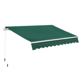 Outsunny Awning Canopy Manual Retractable Porch Sun Shade Shelter 3 X 2M Green