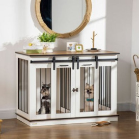 PawHut Two-Room Modern Dog Crate