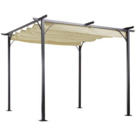 Outsunny 3 X 3(M) Metal Pergola With Retractable Roof