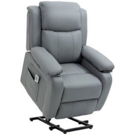 Homcom Electric Power Lift Recliner Chair Vibration Massage Reclining Chair with Remote Control and Side Pocket