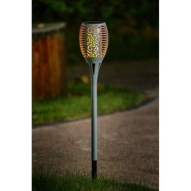 Grey Torch Solar Garden Stake Light 36 Orange LED - 78cm by Bright Garden