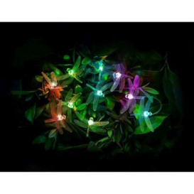 Dragonfly Solar Garden String Lights Decoration 10 Multicolour LED - 4.35m by Bright Garden