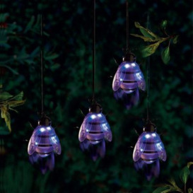 Purple Bee Solar Garden Light Ornament Decoration 6 White LED - 16cm by Bright Garden