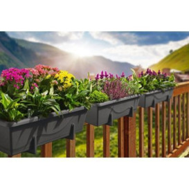 Gardenico Self-Watering Planter For Balconies 80cm - Anthracite - Triple Pack