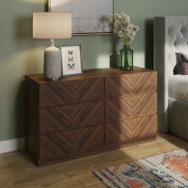 Catania Large Chest of Drawers Dark Brown 6 Drawers