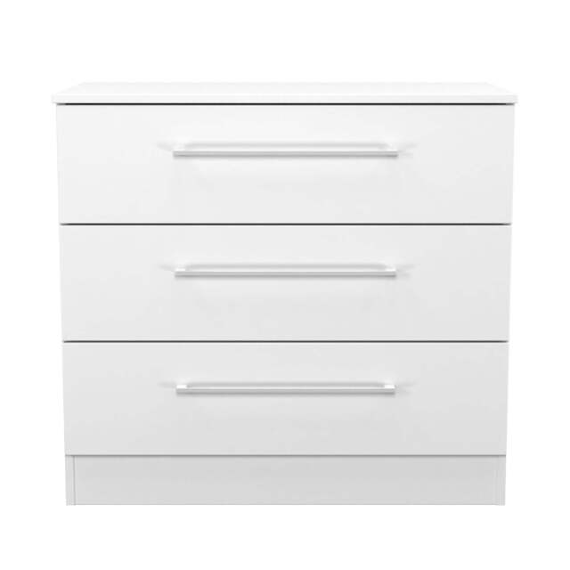Worcester Chest of Drawers White 3 Drawers 74cm