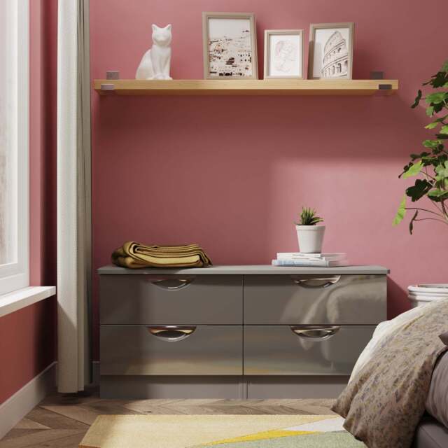 Camden Large Chest of Drawers Grey 4 Drawers 112cm