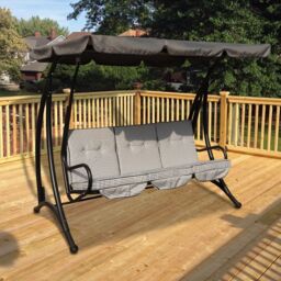 Hartwell Garden Swing Seat by Croft - 3 Seats Grey Cushions