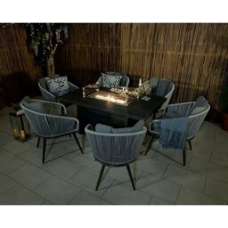Aspen Garden Patio Dining Set by Royalcraft - 6 Seats Grey Cushions
