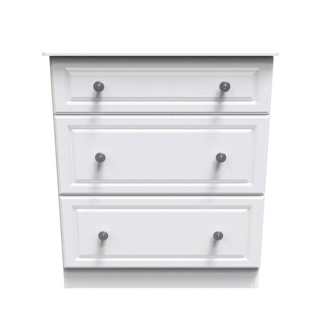 Pembroke Chest of Drawers White 3 Drawers 40cm