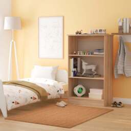 Sherwood Tall Bookcase Light Oak 3 Shelves 77cm