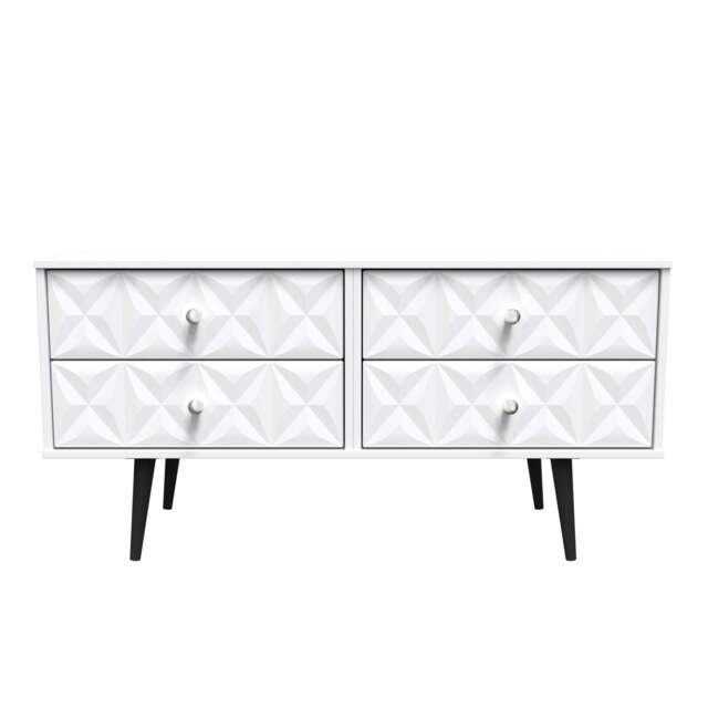 Pixel Large Chest of Drawers White 4 Drawers 115cm