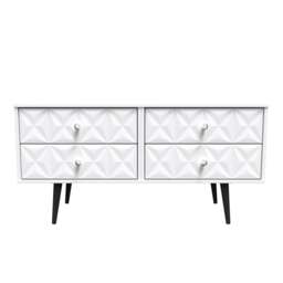 Pixel Large Chest of Drawers White 4 Drawers 115cm