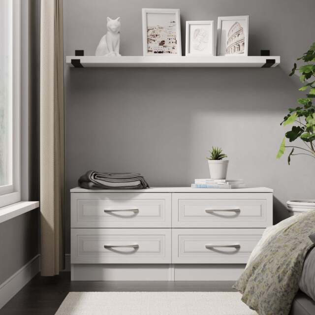 Dorset Large Chest of Drawers White 4 Drawers 110cm