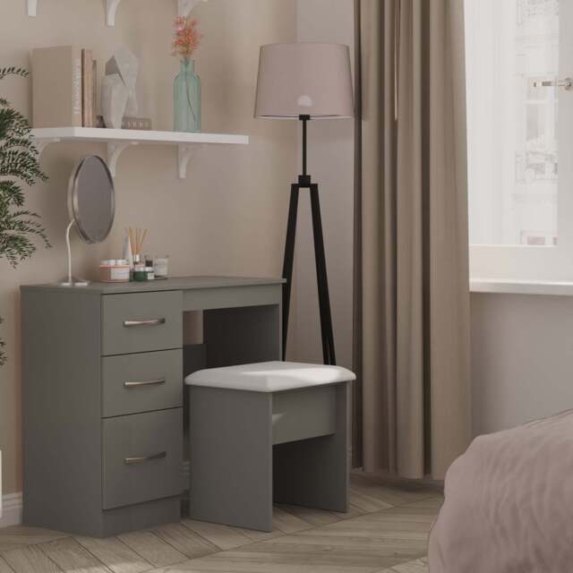 Avon Desk Grey 3 Drawers 90cm