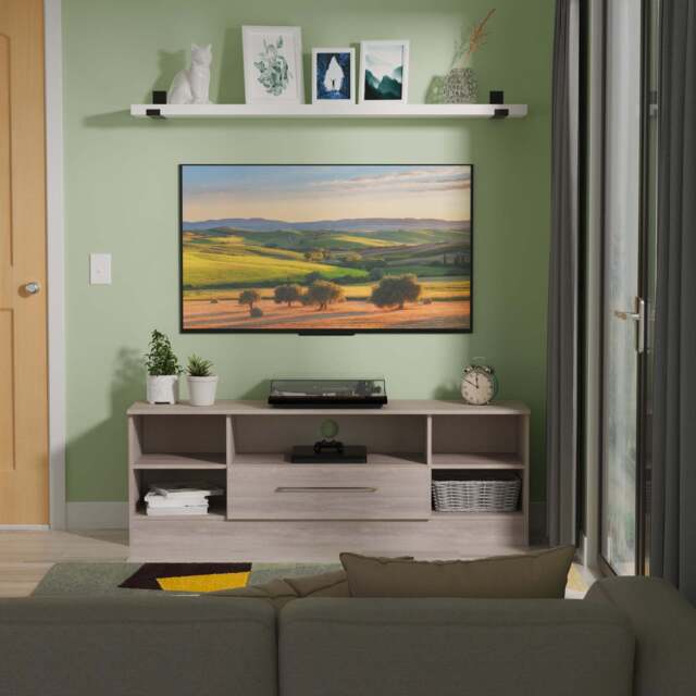 Worcester TV Unit Light Grey 5 Shelves 1 Drawer 39cm