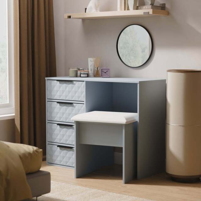 Harlequin Desk Light Blue 4 Drawers 97cm