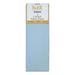 2 Kudl Cot Bed Sheets Cotton Light Blue 2 x 5ft by Kidsaw