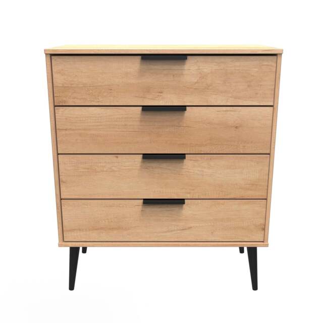 Hong Kong B Chest of Drawers Dark Oak 4 Drawers 93cm